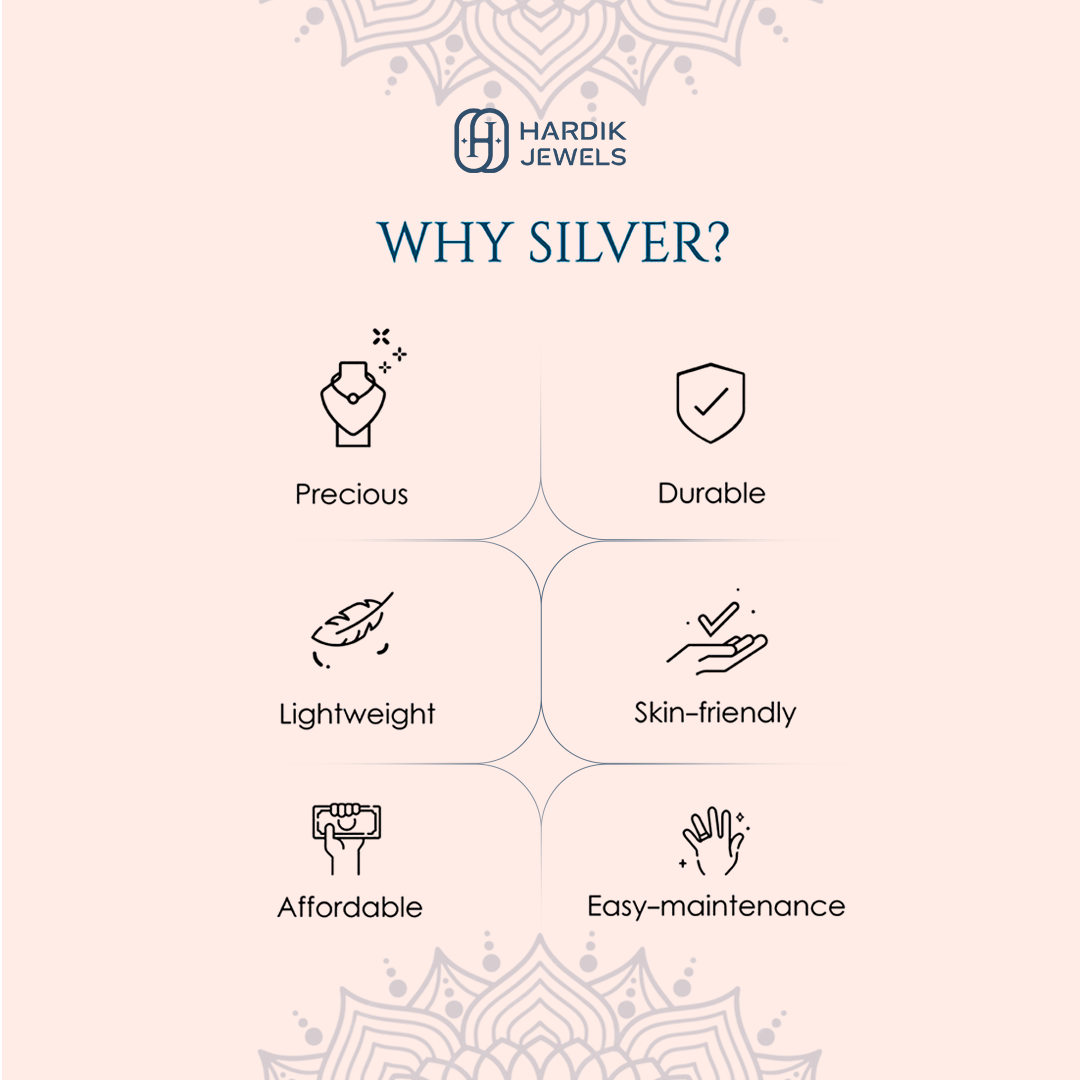 Benefits of silver jewelry including lightweight and affordable options for moissanite polki jewelry