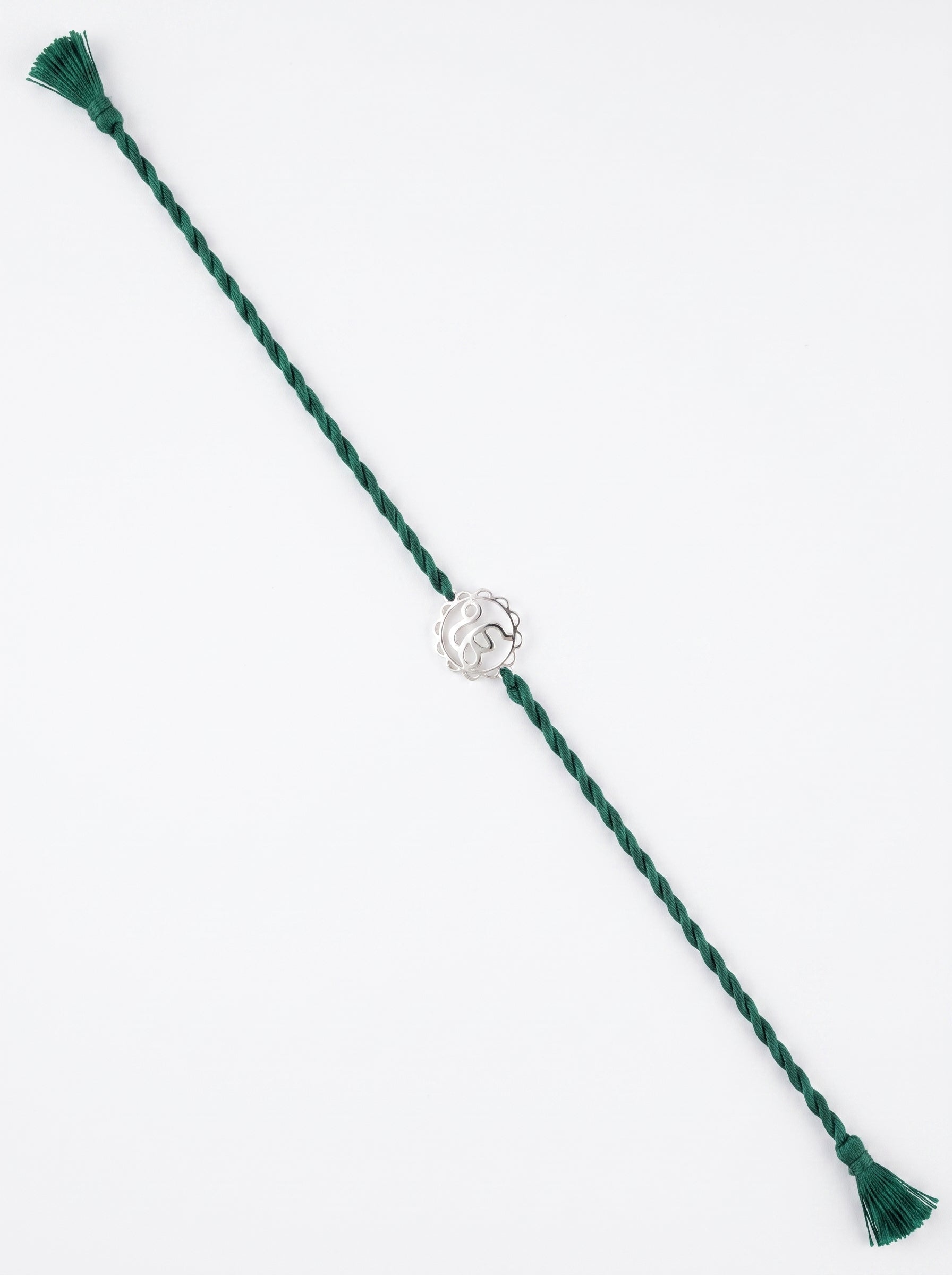 Ik Onkar Floral Silver Rakhi - Green