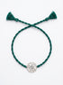 Ik Onkar Floral Silver Rakhi - Green - studio product photo - Hardik Jewels