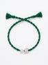 Nandi Silver Rakhi - Green Thread - studio product photo - Hardik Jewels
