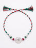 Ik Onkar Silver Rakhi with Beads - Tricolour - studio product photo - Hardik Jewels
