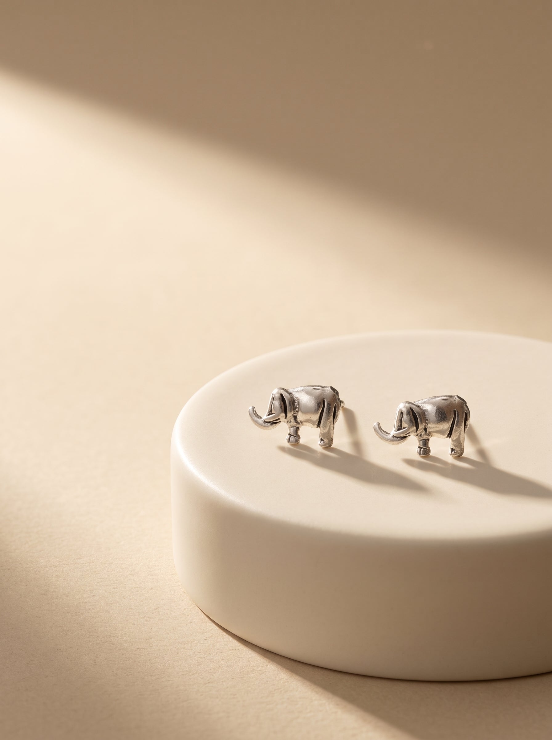 Elephant 92.5 Sterling Silver Stud Earrings - premium jewellery display - Hardik Jewels