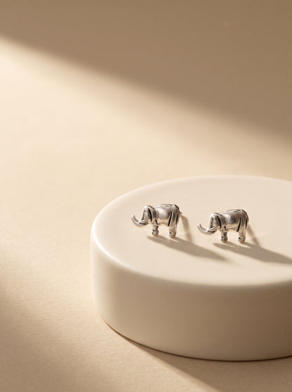 Elephant 92.5 Sterling Silver Stud Earrings - premium jewellery display - Hardik Jewels