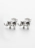 Elephant 92.5 Sterling Silver Stud Earrings - front studio product view - Hardik Jewels