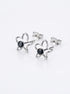 Black CZ Bunny Silver Stud Earrings - front studio product view - Hardik Jewels