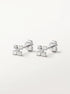 Minimal Cross Silver Stud Earrings - front studio product view - Hardik Jewels