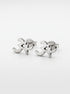 Om Symbol 92.5 Sterling Silver Stud Earrings - front studio product view - Hardik Jewels