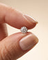Clear CZ Floral Cluster Silver Stud Earrings - front close-up product view - Hardik Jewels