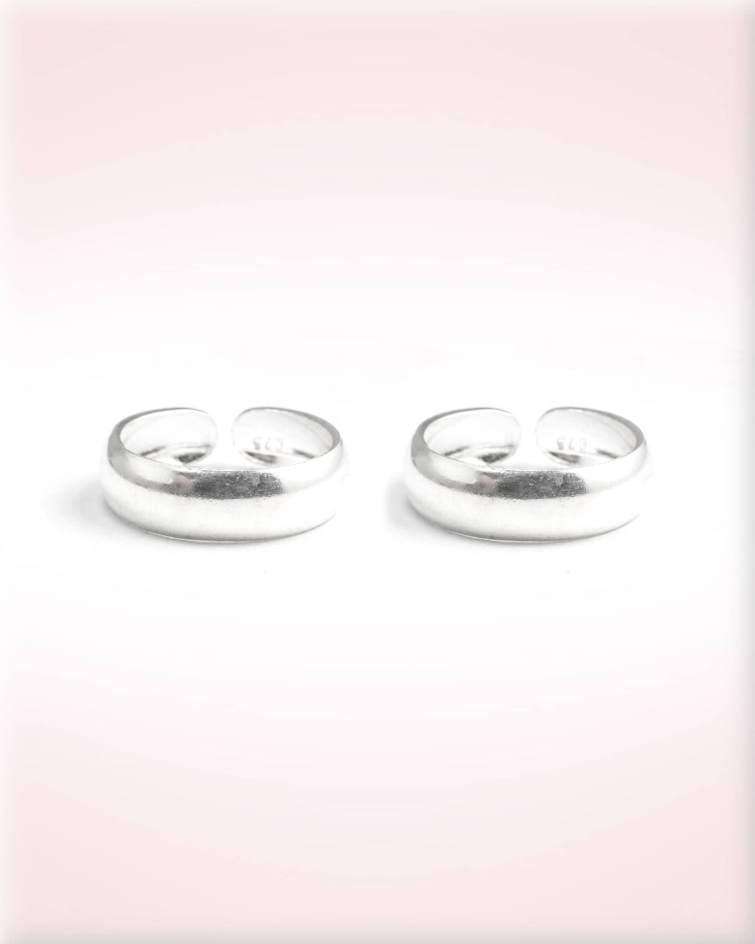 92.5 Sterling Silver Classic Plain Polished Toe Rings | Minimalist Smooth Band Bichhiya