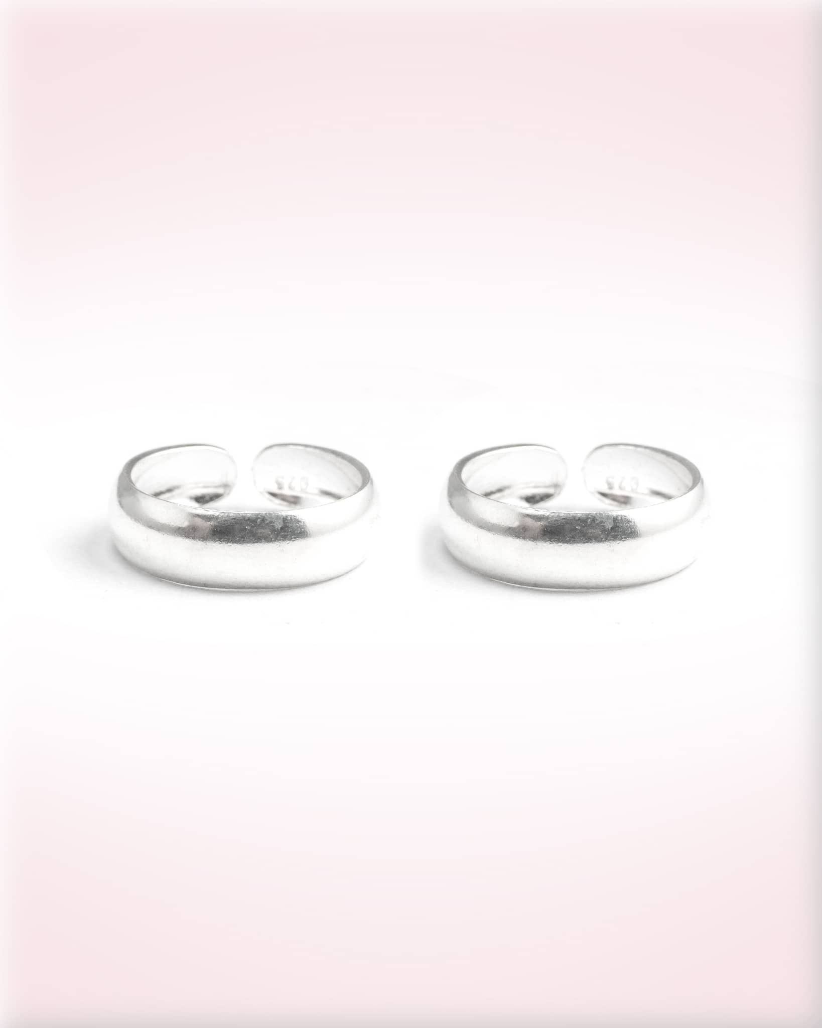 92.5 Sterling Silver Classic Plain Polished Toe Rings | Minimalist Smooth Band Bichhiya
