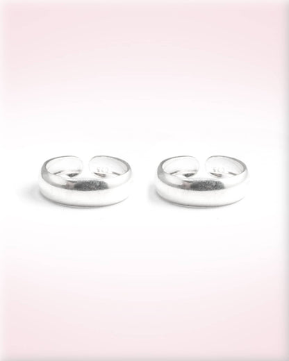 92.5 Sterling Silver Classic Plain Polished Toe Rings | Minimalist Smooth Band Bichhiya