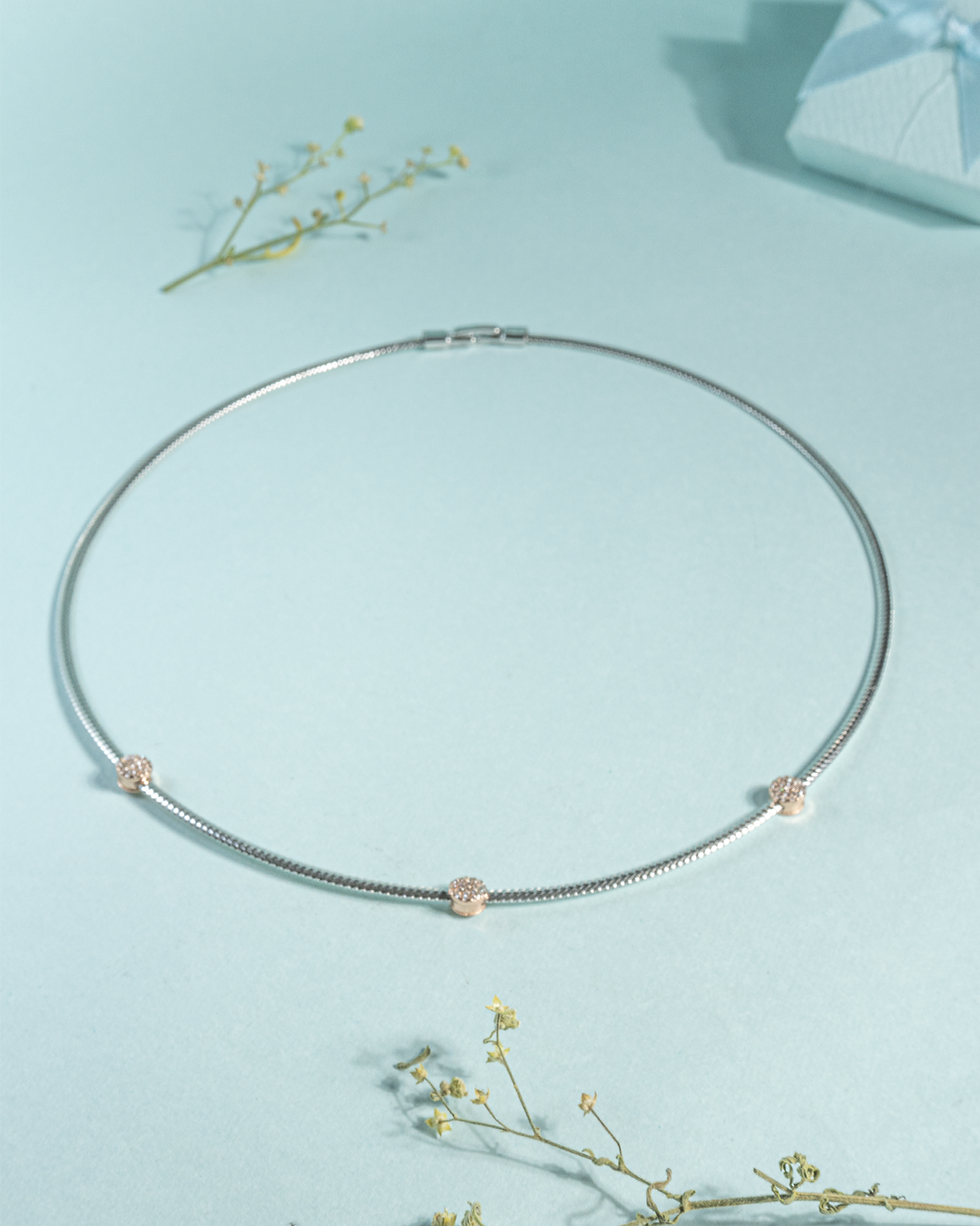 92.5 Silver American Diamond Necklace by Hardik Jewels