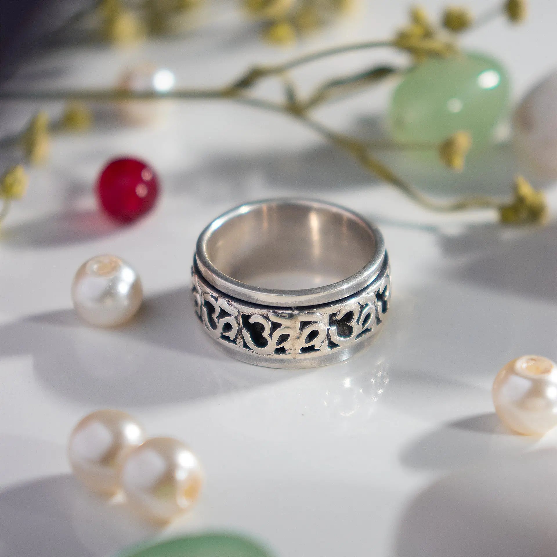 Silver Om Ring Hardik Jewels