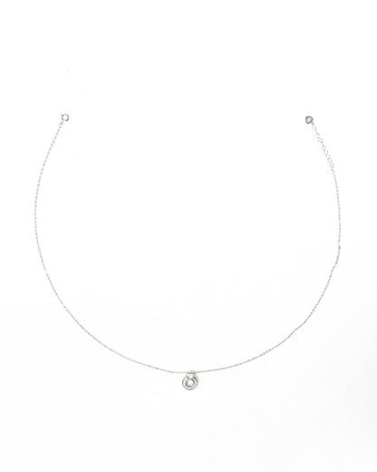 92.5 Sterling Silver Heart &amp; Circle Pendant Necklace | CZ Diamond Love Charm