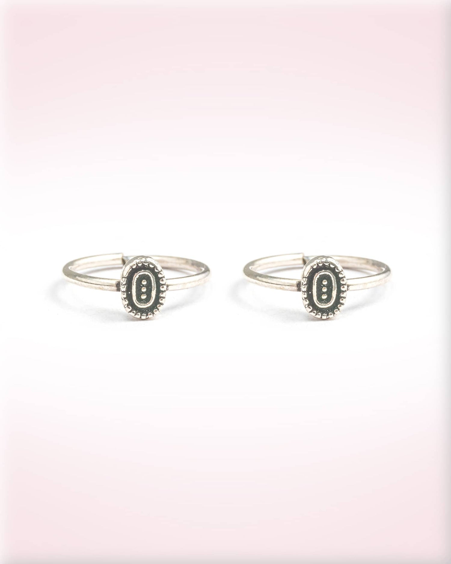 92.5 Sterling Silver Oxidized Oval Dotted Toe Rings | Minimalist Tribal BichhiyaV