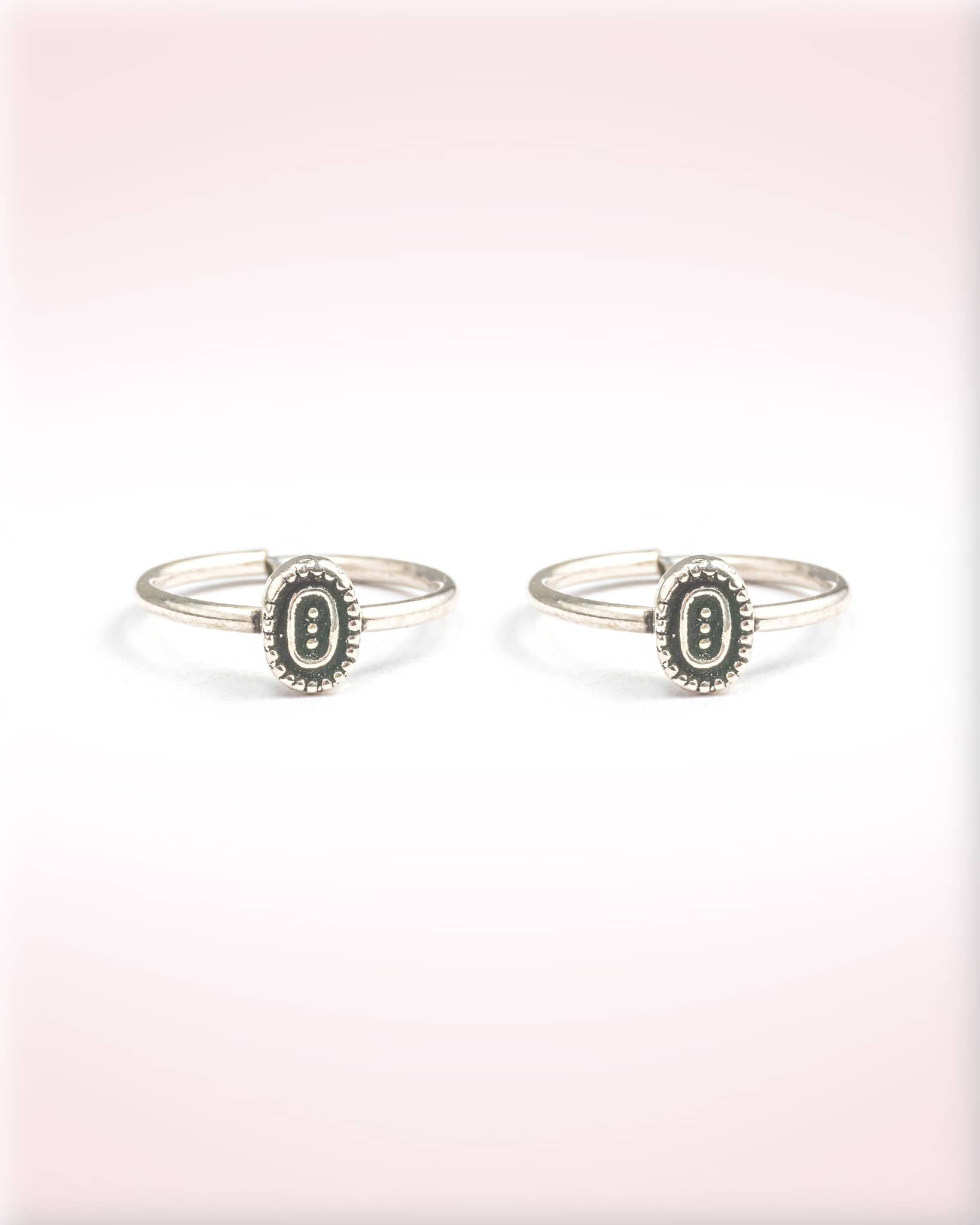 92.5 Sterling Silver Oxidized Oval Dotted Toe Rings | Minimalist Tribal BichhiyaV