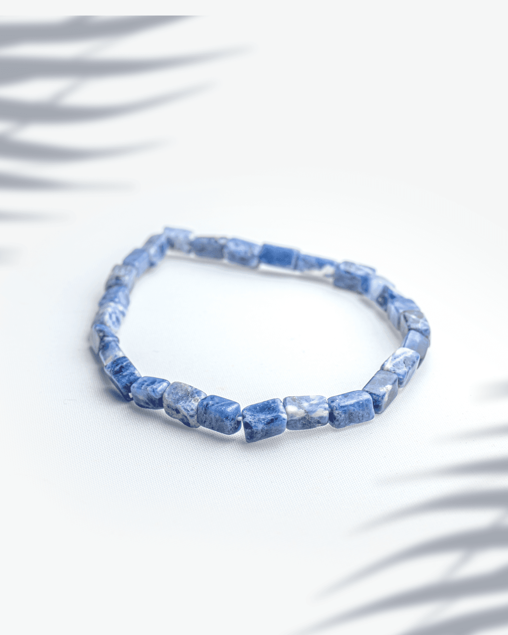 Natural Sodalite Rectangular Tube Bracelet | Blue Stone of Logic & Truth