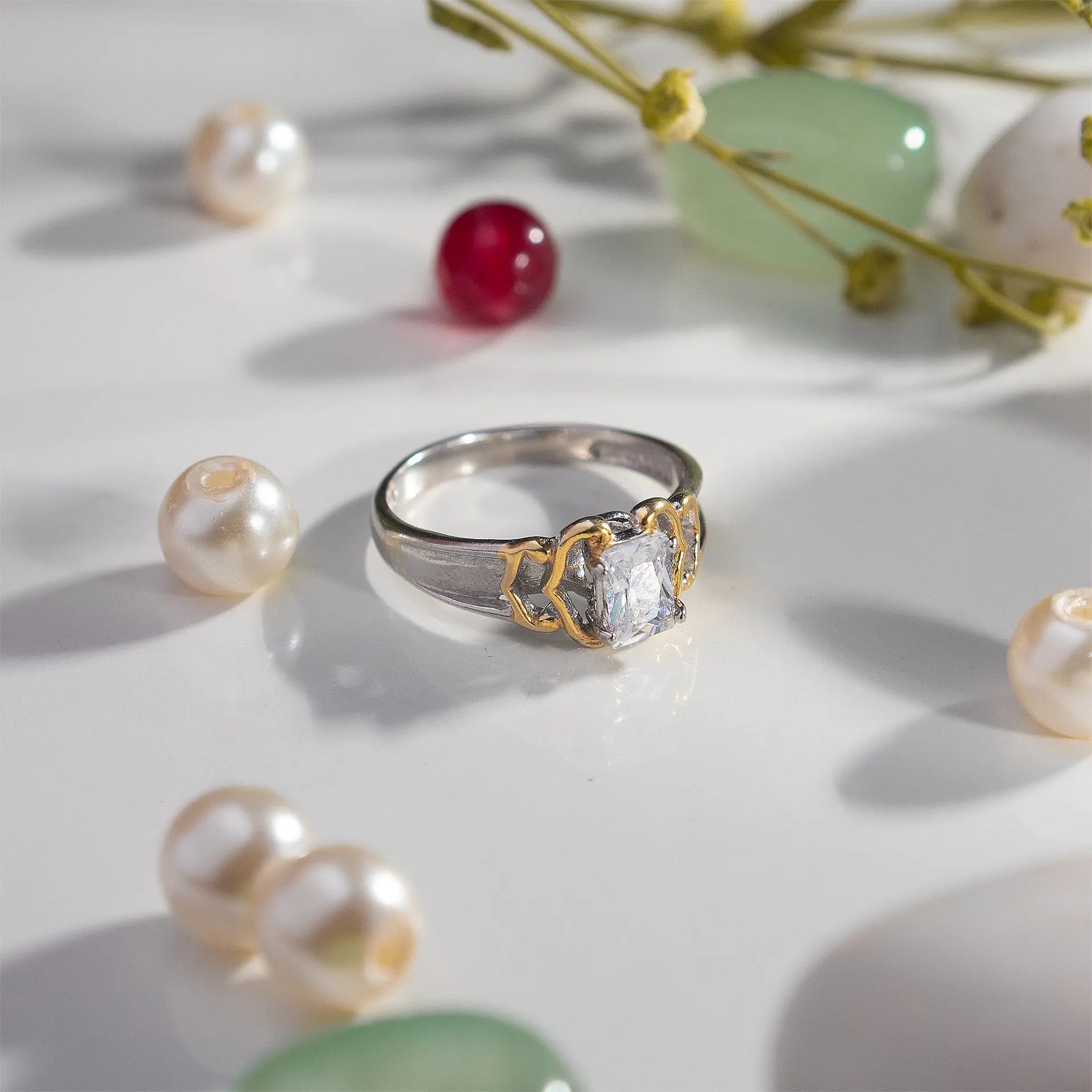 Moissanite Trinity Ring Hardik Jewels