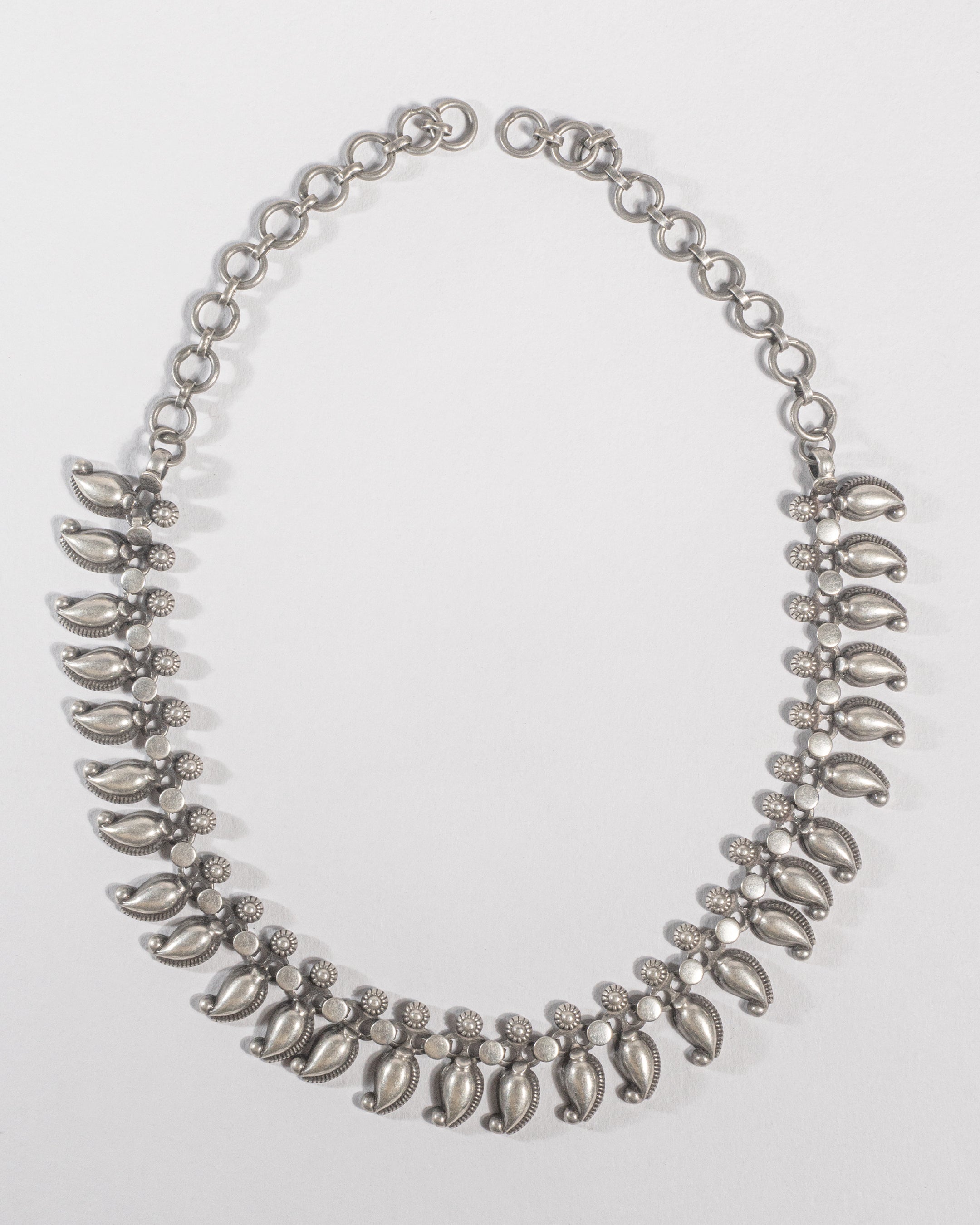 Oxidized 925 Sterling Silver Mango Motif Necklace | Traditional Paisley Choker