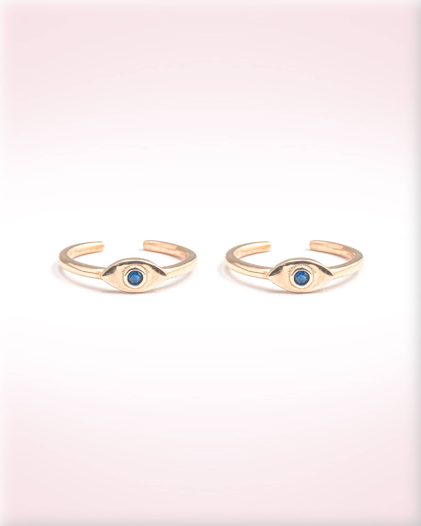 Gold Plated 92.5 Sterling Silver Evil Eye Toe Rings | Blue Stone Protection Bichhiya