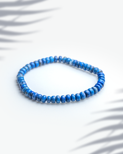 Natural Lapis Lazuli Heishi Bead Bracelet (5mm) | Royal Blue Wisdom Crystal