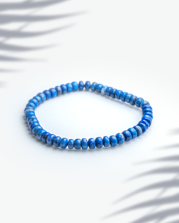 Natural Lapis Lazuli Heishi Bead Bracelet (5mm) | Royal Blue Wisdom Crystal