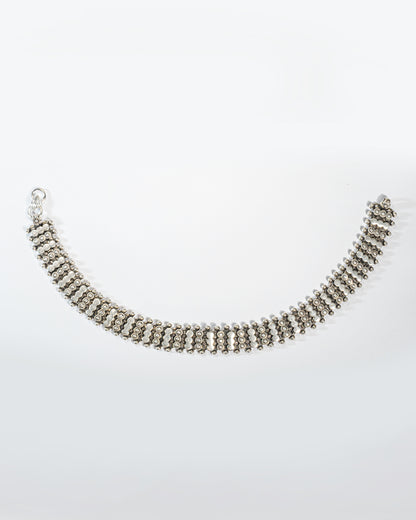 925 Sterling Silver Oxidized Traditional Anklets (Pair) | Heavy Ethnic Bridal Payal