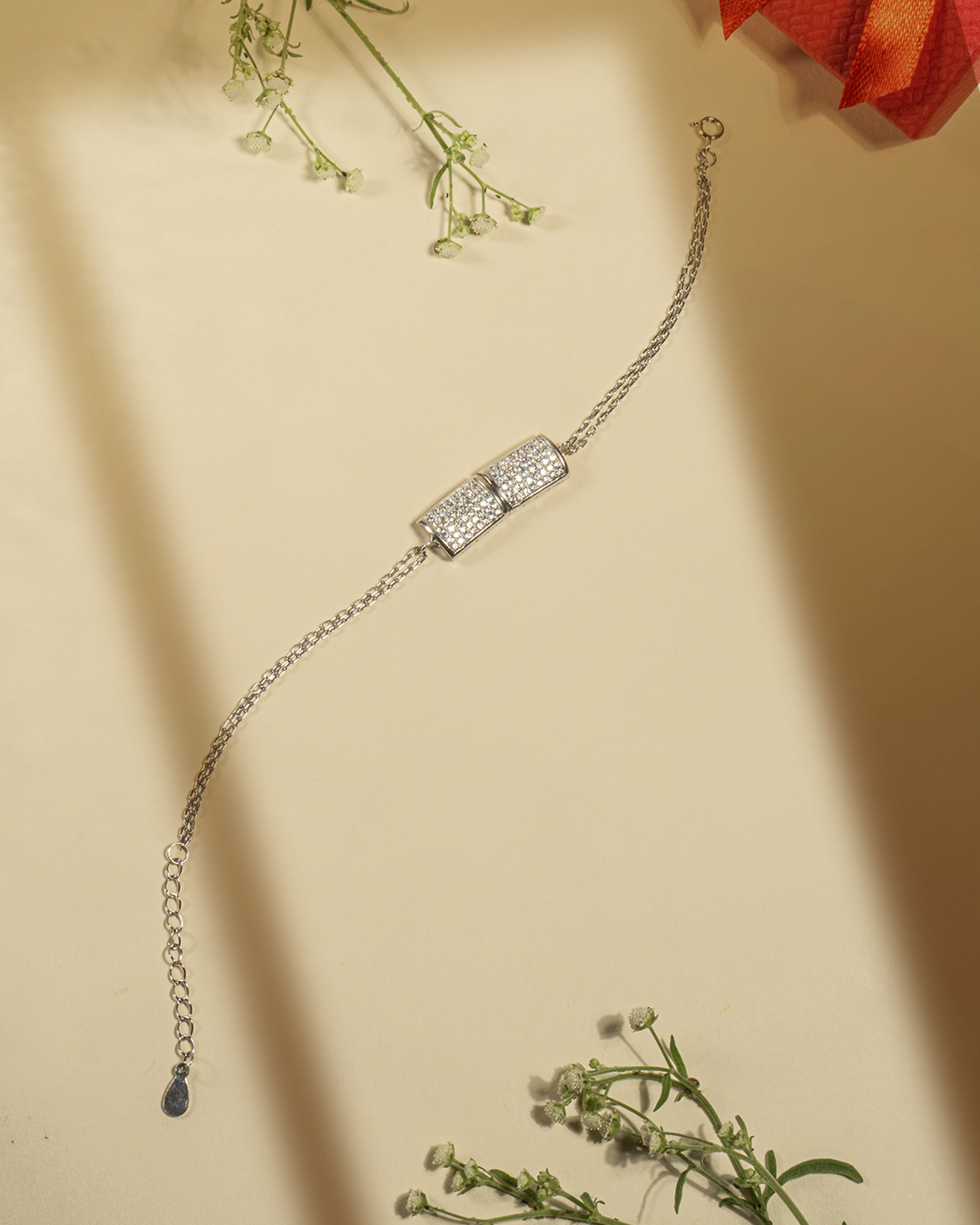 Sterling Silver 92.5 adjustable bracelet with American diamonds by Hardik Jewels 3