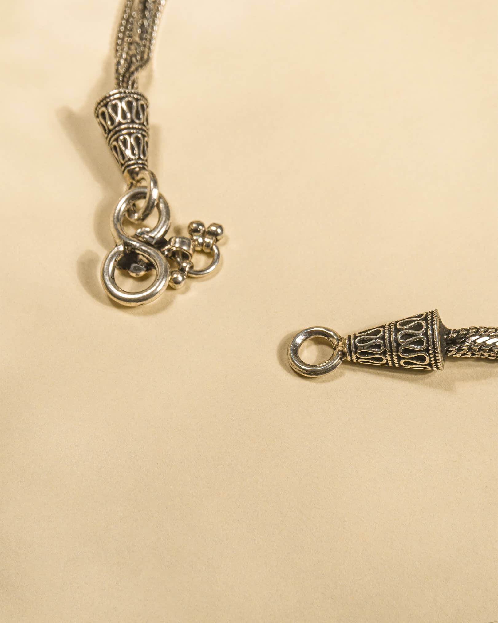925 Sterling Silver Multi-Strand Layered Anklets (Pair) | Traditional Oxidized Payal