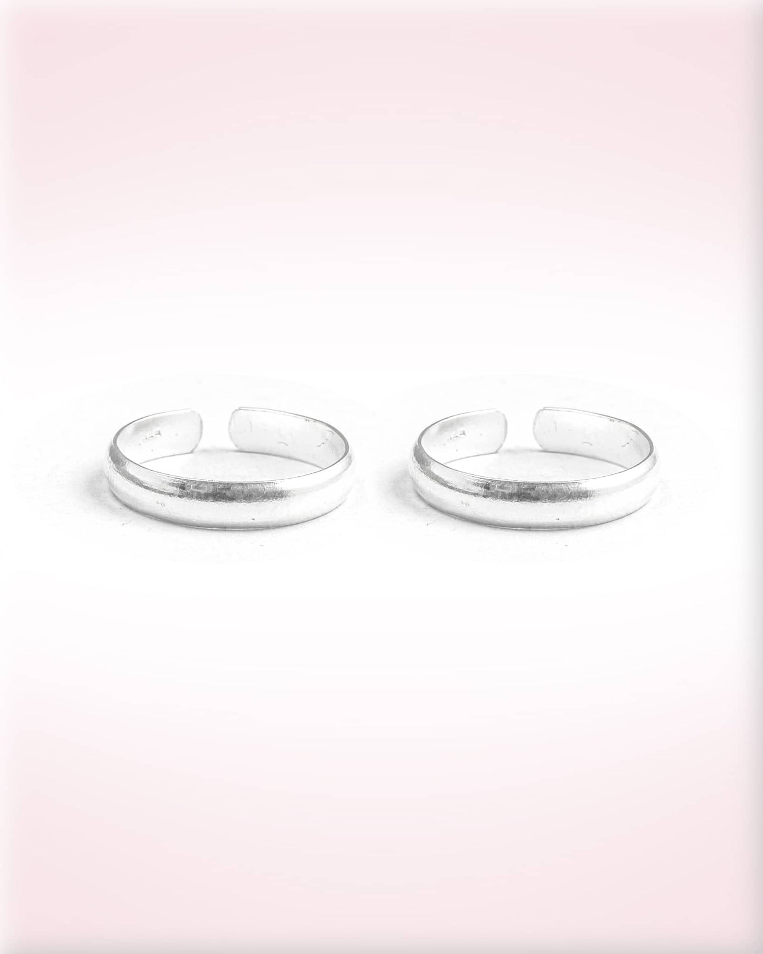92.5 Sterling Silver Classic Plain Polished Toe Rings | Minimalist Smooth Band Bichhiya