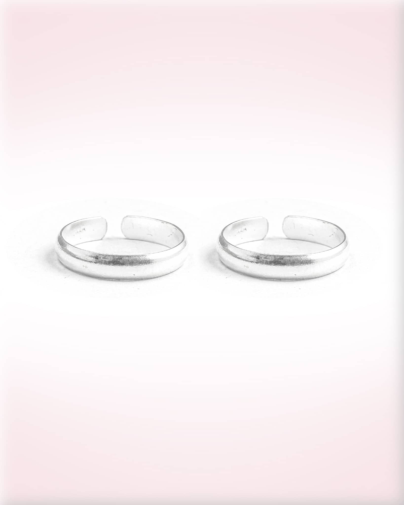 92.5 Sterling Silver Classic Plain Polished Toe Rings | Minimalist Smooth Band Bichhiya