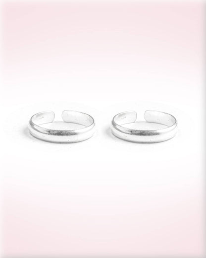 92.5 Sterling Silver Classic Plain Polished Toe Rings | Minimalist Smooth Band Bichhiya