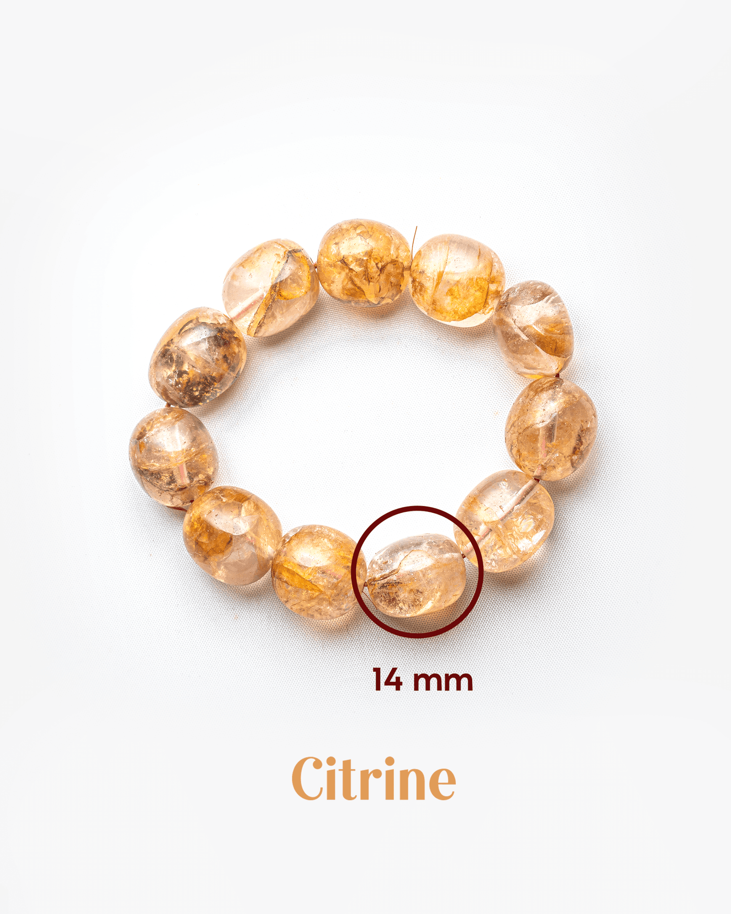 Natural Citrine Jumbo Tumbled Bracelet (14mm) | Massive Wealth &amp; Abundance Crystal