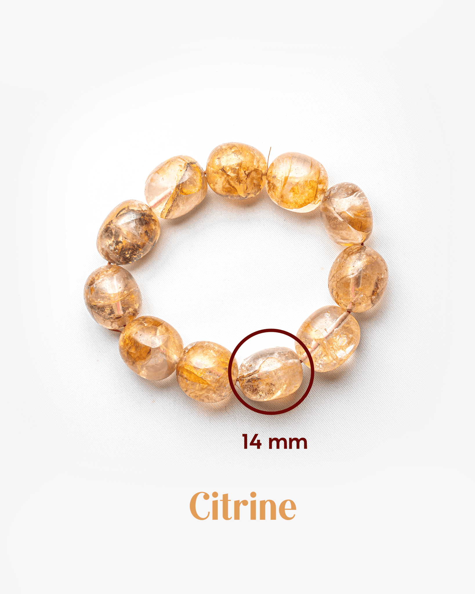Natural Citrine Jumbo Tumbled Bracelet (14mm) | Massive Wealth & Abundance Crystal