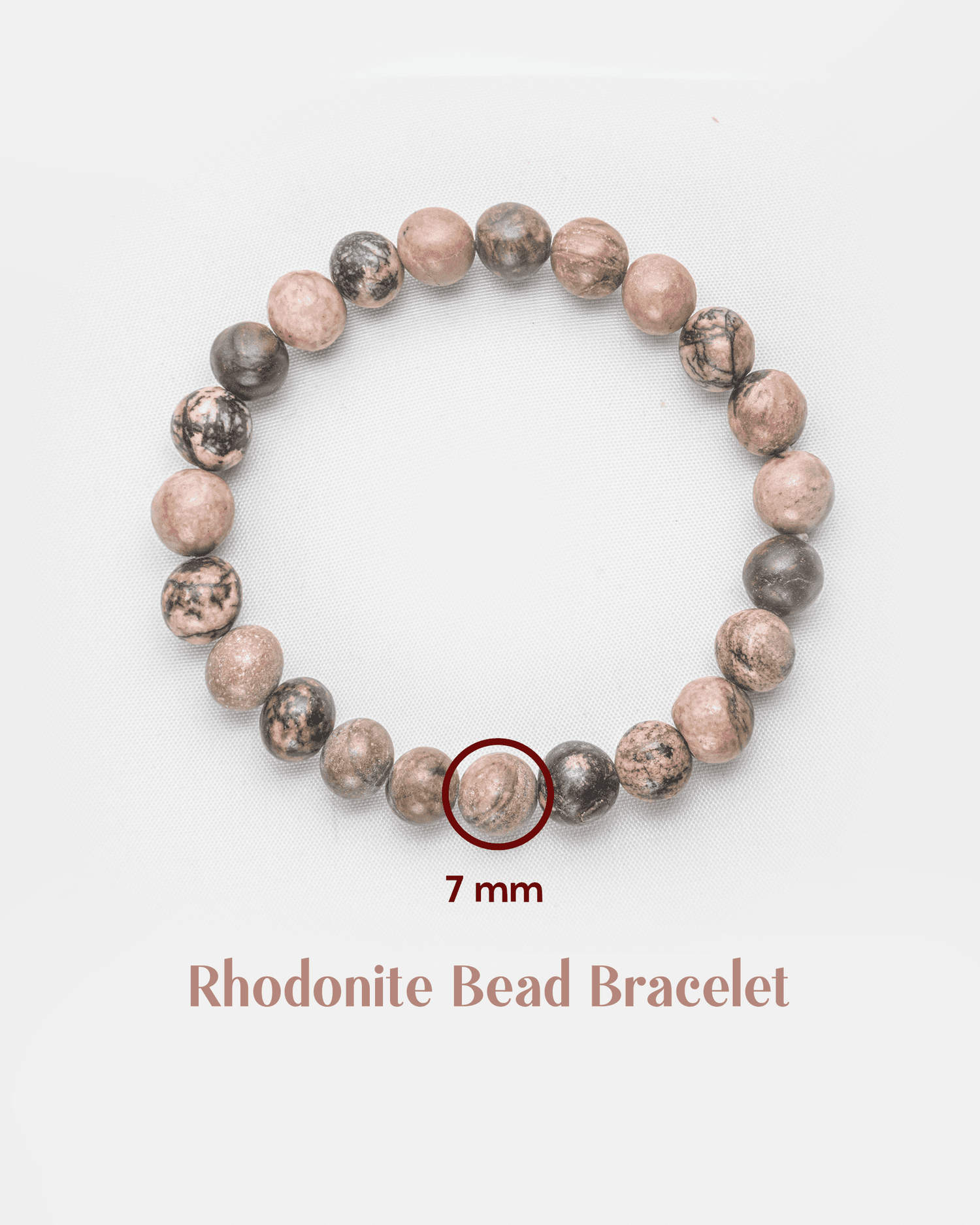 Natural Rhodonite Stone Bracelet | Compassion &amp; Emotional Healing Crystal