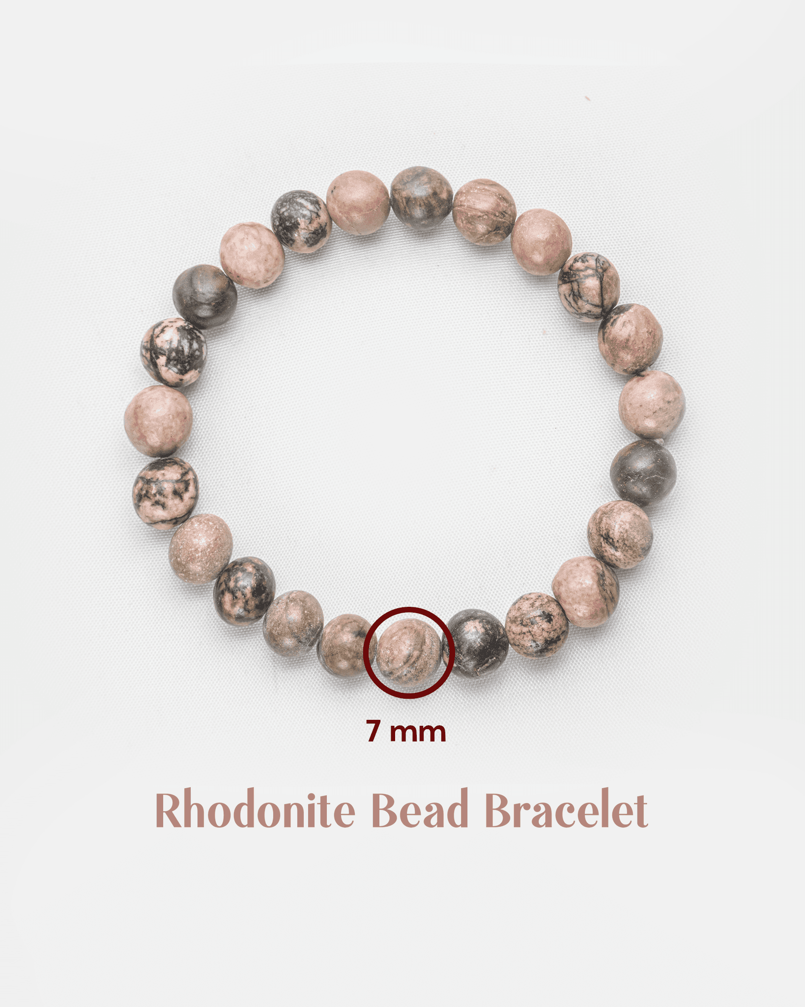 Natural Rhodonite Stone Bracelet | Compassion & Emotional Healing Crystal