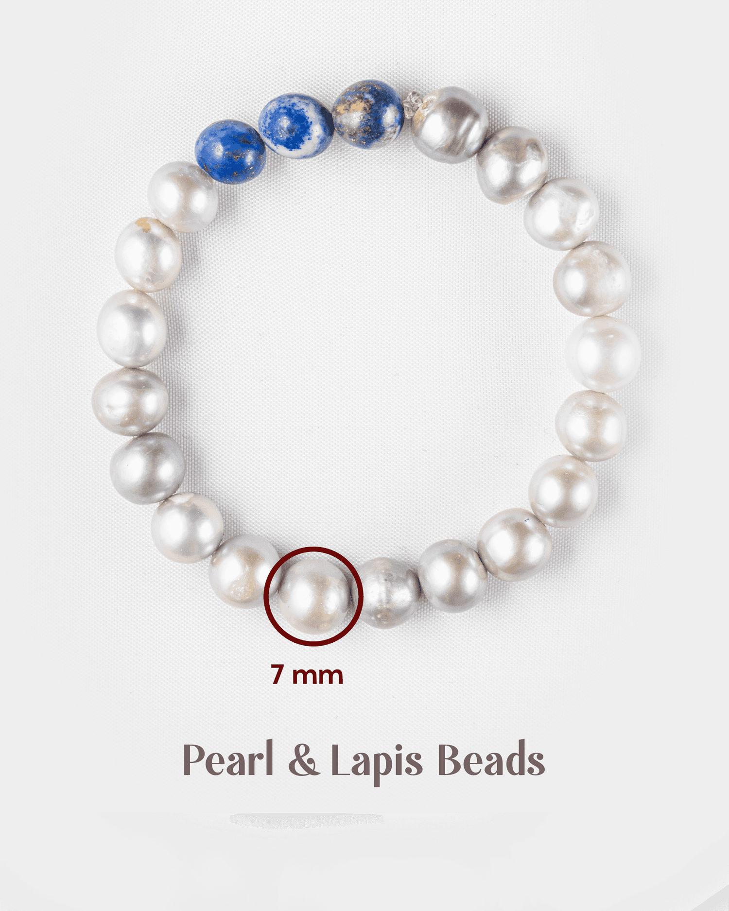 Natural Lapis Lazuli &amp; Pearl Mix Bracelet | Wisdom &amp; Purity Wristlet