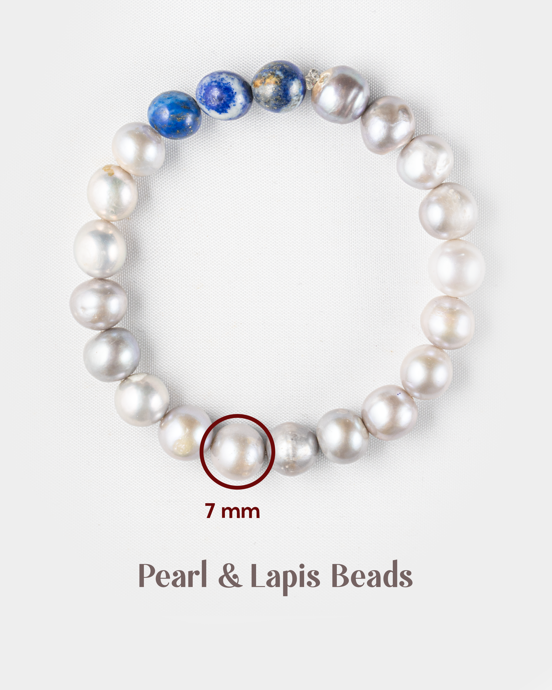 Natural Lapis Lazuli & Pearl Mix Bracelet | Wisdom & Purity Wristlet