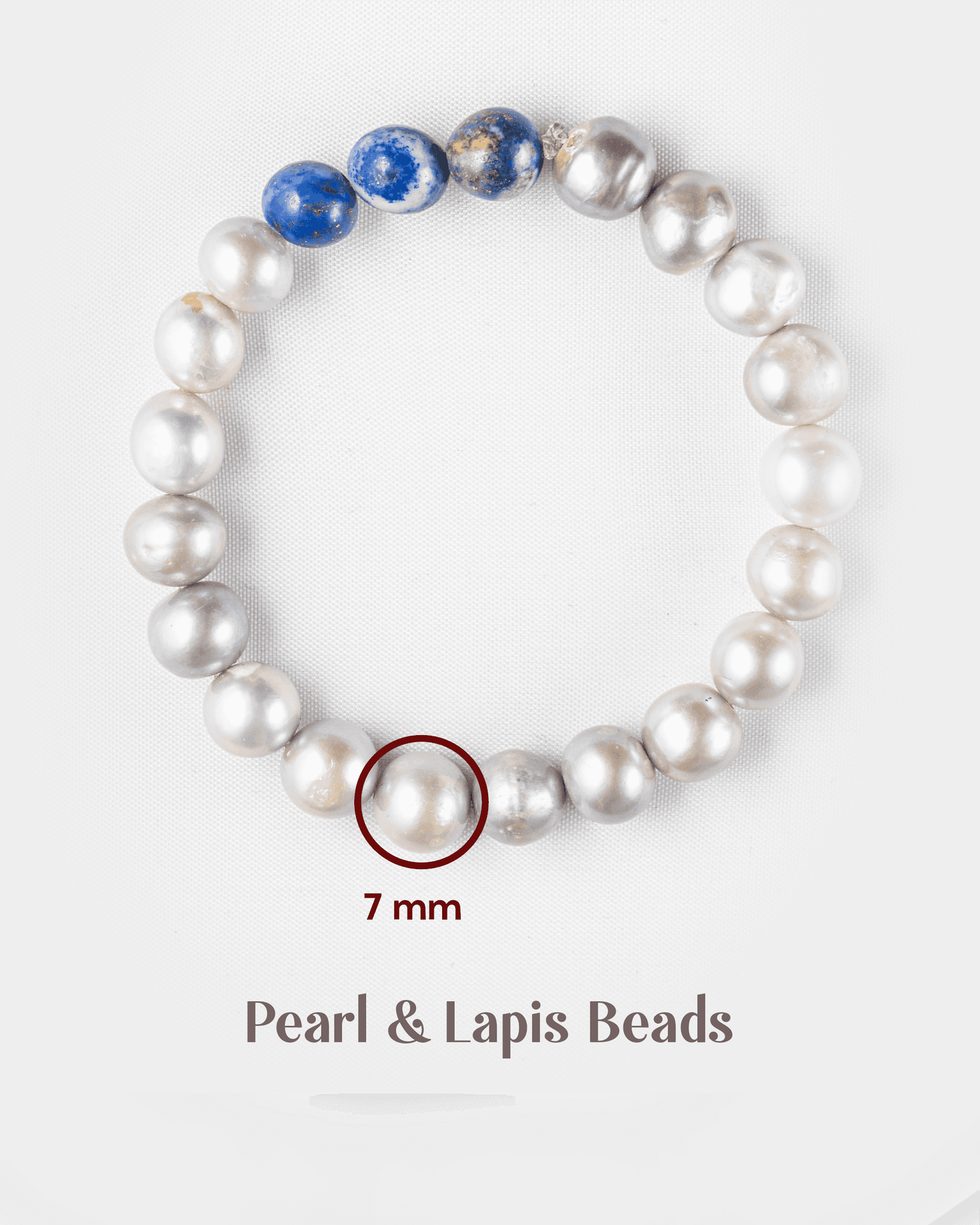 Natural Lapis Lazuli &amp; Pearl Mix Bracelet | Wisdom &amp; Purity Wristlet