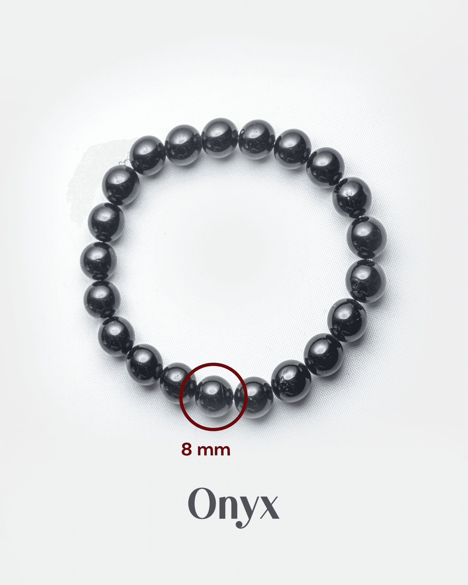 Natural Black Onyx Stone Bracelet (8mm) | Protection &amp; Strength Healing Crystal