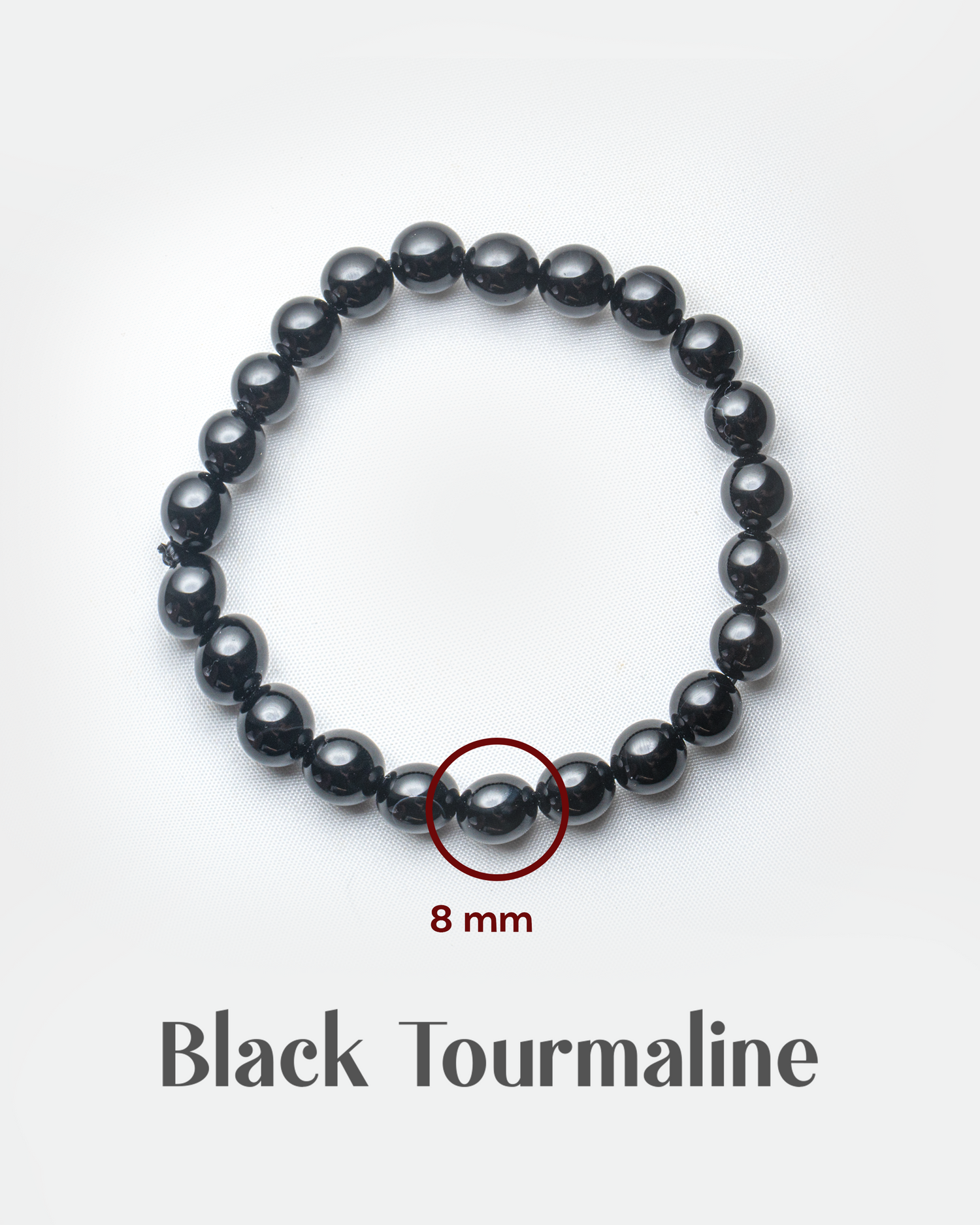 Natural Black Tourmaline Stone Bracelet (8mm) | EMF Protection &amp; Grounding Crystal