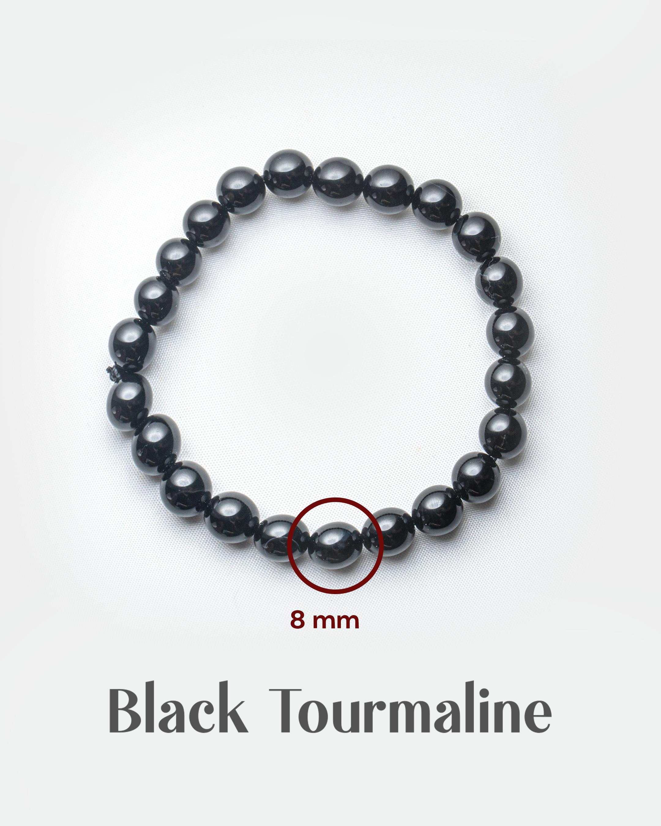 Natural Black Tourmaline Stone Bracelet (8mm) | EMF Protection & Grounding Crystal