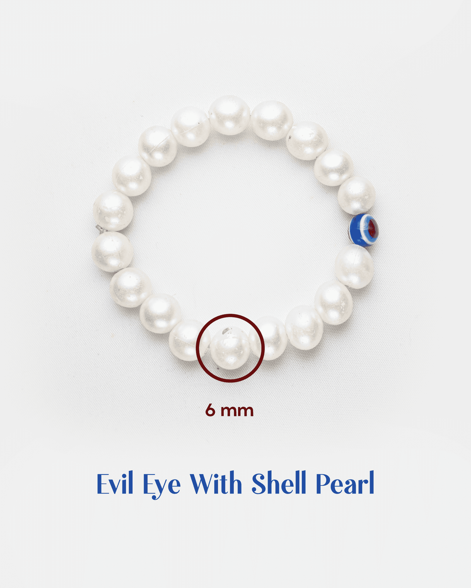 White Shell Pearl &amp; Evil Eye Protection Bracelet | Elegant Nazar Battu Jewelry