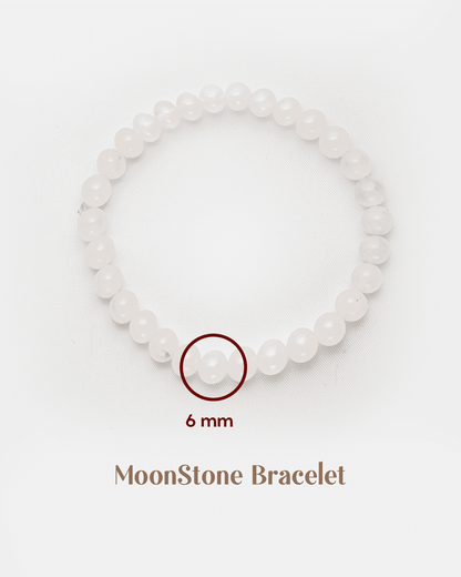 Natural Rose Quartz &amp; Moonstone Bracelet (6mm) | Dainty Love &amp; Intuition Crystal