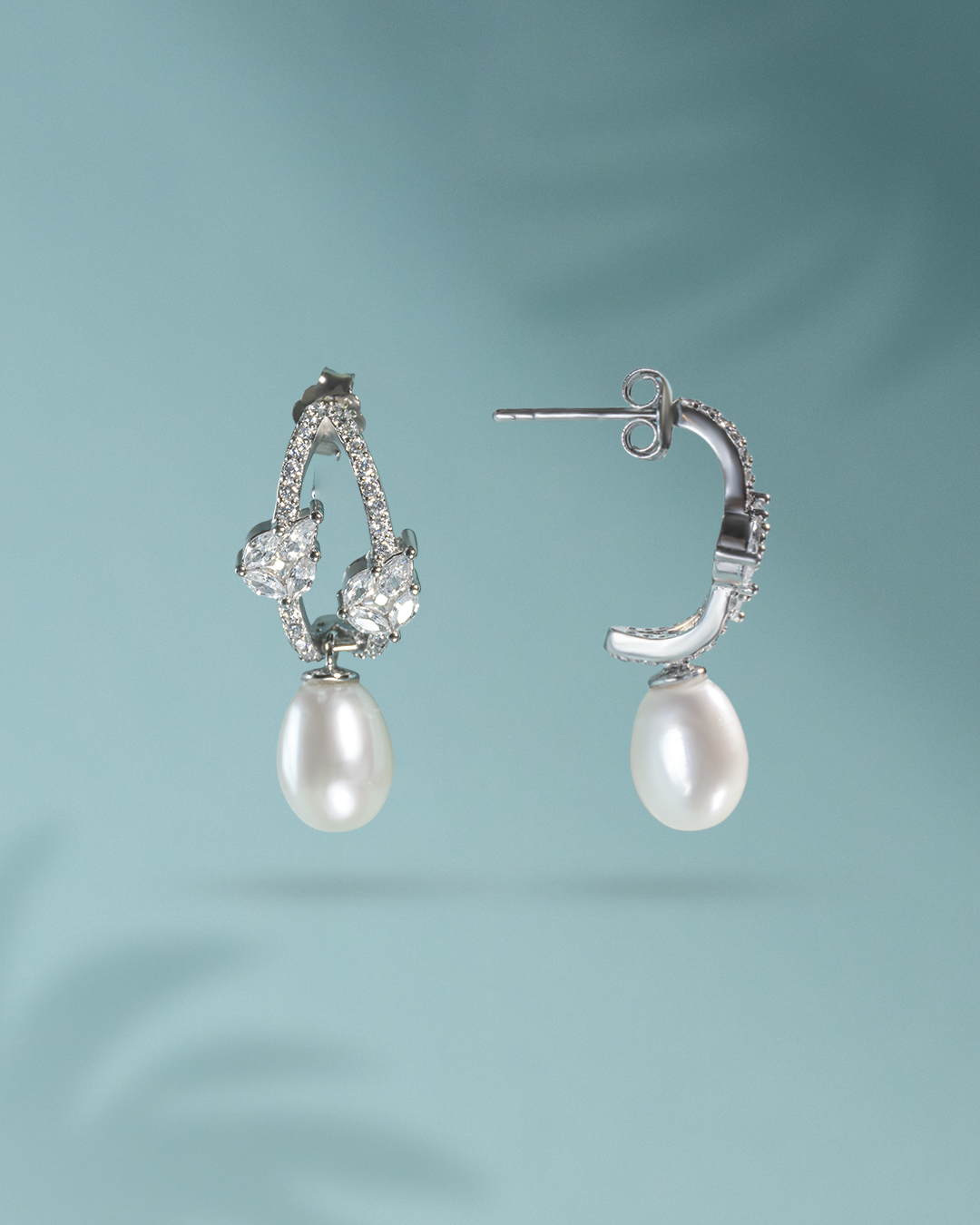 Sterling Silver Natural Pearl Earrings