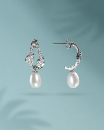 Sterling Silver Natural Pearl Earrings