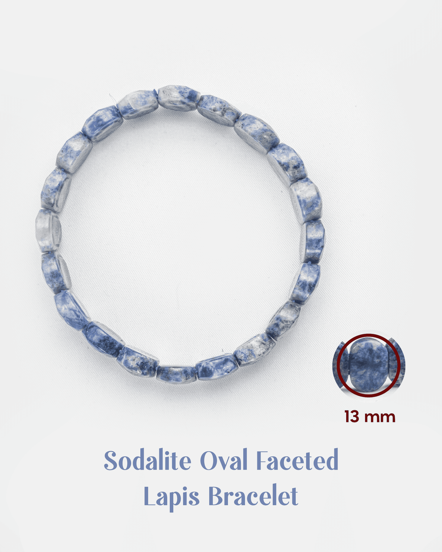 Natural Blue Sodalite Flat Tablet Bracelet | Stone of Logic &amp; Inner Peace