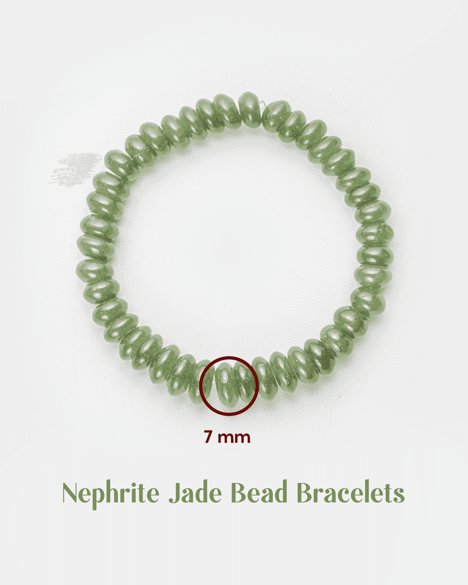 Natural Green Jade Rondelle Bracelet | Lucky Stone for Prosperity & Harmony