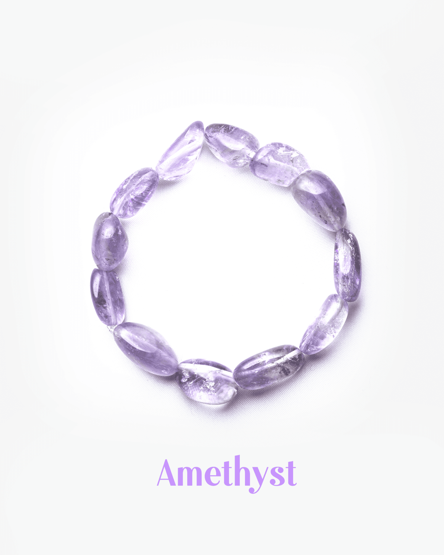 Natural Amethyst Tumbled Nugget Bracelet | Organic Purple Healing Crystal for Peace