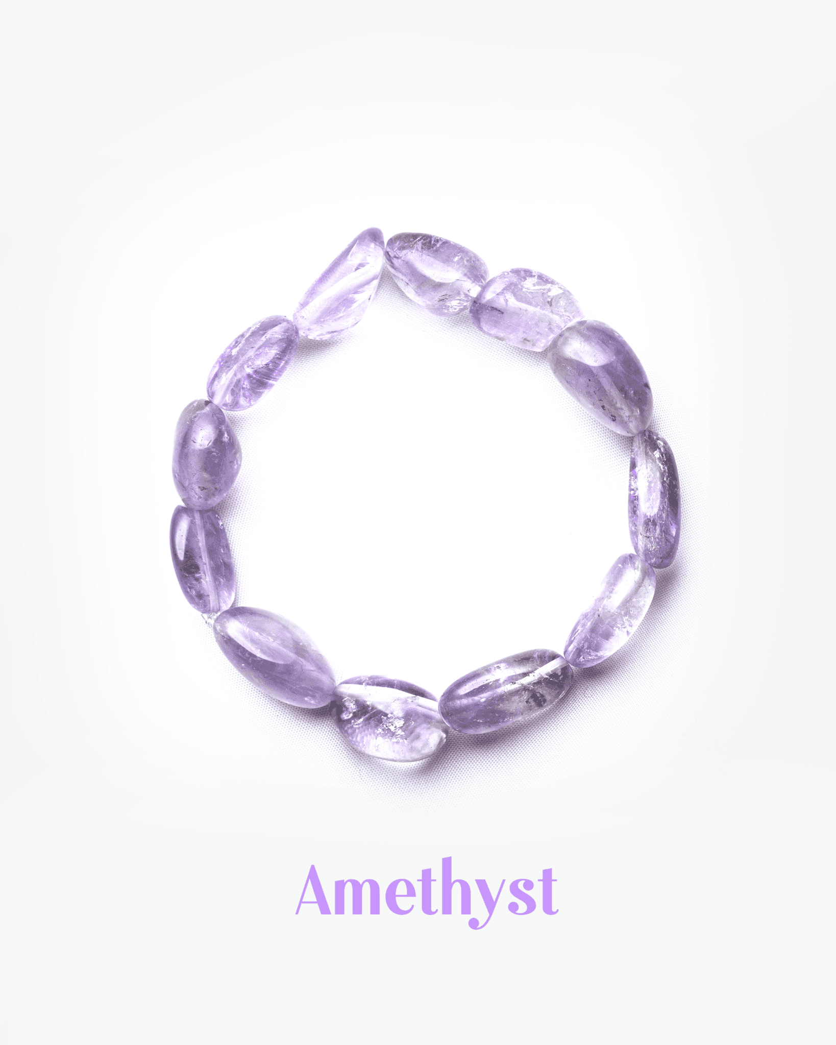 Natural Amethyst Tumbled Nugget Bracelet | Organic Purple Healing Crystal for Peace